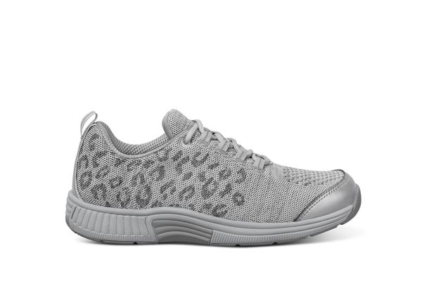 Orthofeet Coral Stretch Arch-Support Women's Sneakers - Gray Leopard - Product View - 1