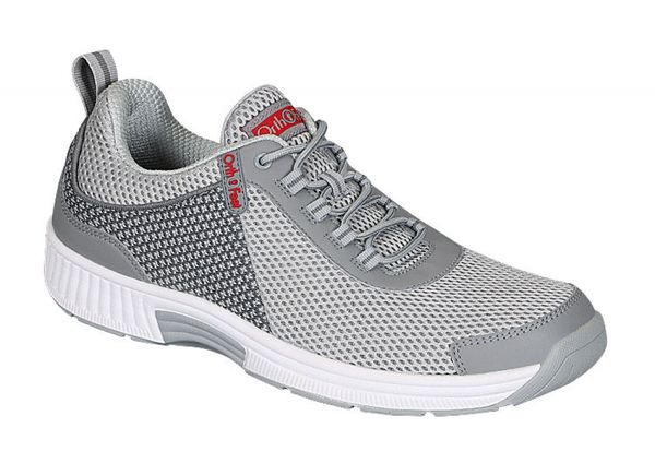 OrthoFeet Edgewater Stretch Knit Men's Sneakers Stretch - Gray - 1