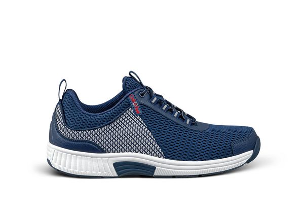 Orthofeet Edgewater Stretch Supportive Arch-Relief Men's Sneakers - Blue - Product View - 1