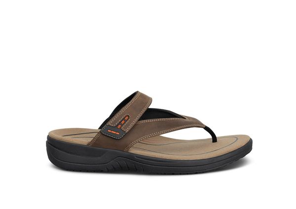 Orthofeet Eldorado Supportive Adjustable Comfort Men's Sandals - Brown - Product View - 1