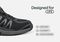 Orthofeet Sprint Tie-Less Men's Sneakers - Black - Feature Detail - 5