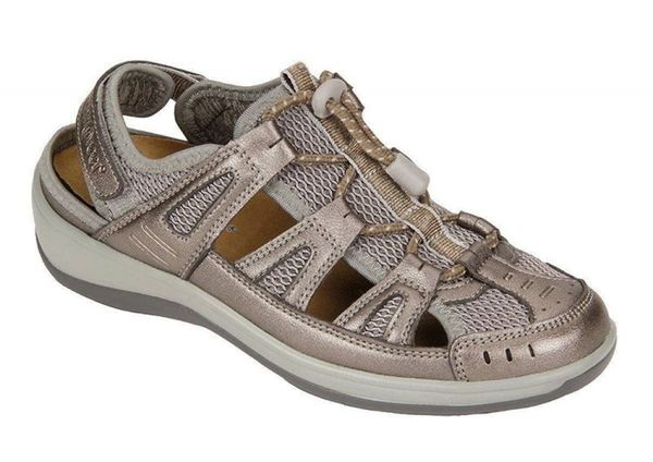 OrthoFeet Verona Heel Strap Women's Sandals Heel Strap - Pewter - 7
