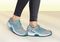 OrthoFeet Verve Tie Women's Sneakers Tie-Less Heel Strap - Turquoise - 10