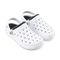 Joybees Varsity Lined Clog - Unisex - Comfy Clog with Arch Support -  Varsity Lined Clog  Adult White/Charcoal Pp Pair View