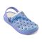 Joybees Varsity Lined Clog - Unisex - Comfy Clog with Arch Support -  Varsity Lined Clog Graphics Adult Blue Iris Fair Isle Pp Angle View