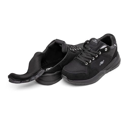 Friendly Shoes Men's Excursion Mid Top Adaptive Sneaker - Black