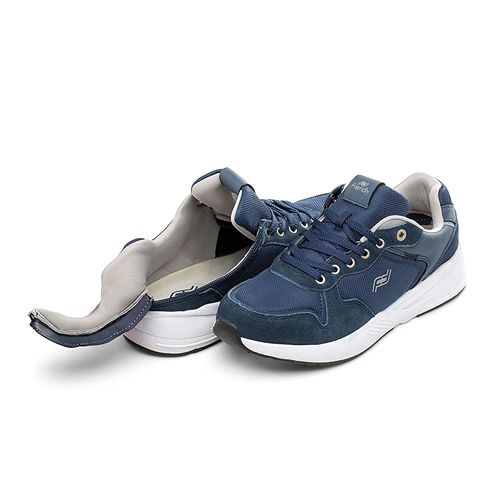 Friendly Shoes Men's Excursion Low Top Adaptive Sneaker - Navy Blue