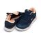 Friendly Shoes Women's Voyage Adaptive Sneaker - Navy Blue / Peach