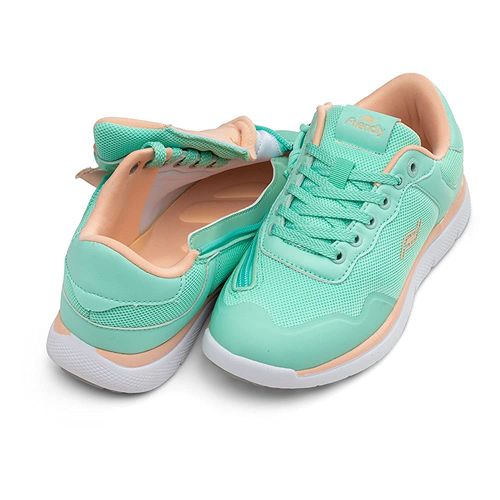 Friendly Shoes Women's Voyage Adaptive Sneaker - Mint / Peach