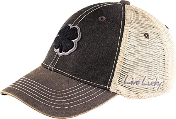 Black Clover Two Tone Vintage 6 -  Black/Stone/Grey Golf Hat - Vintage 6