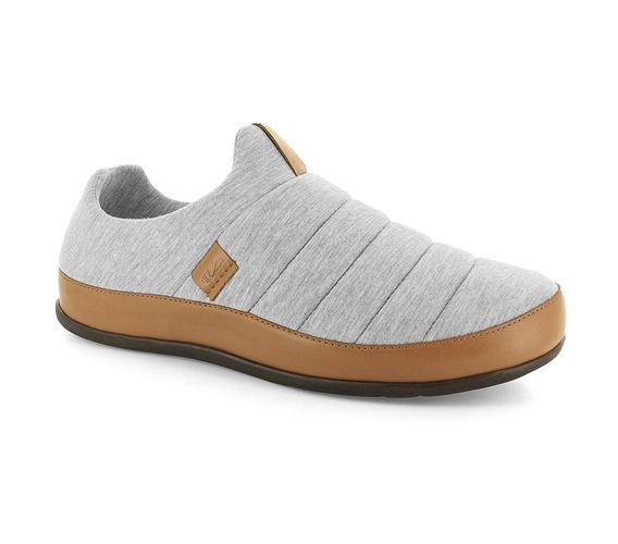 Strive Men's Slipper Shoe - Basel - Arch Supportive - Grey - Angle