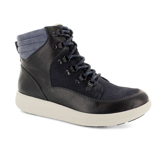 Strive Women's High Top Supportive Boot - Cotswold - Waterproof - Leather - Navy - Angle