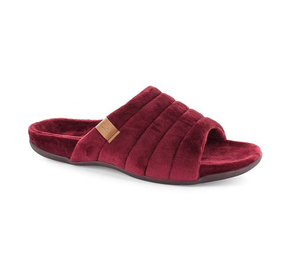 Strive Women's Marseille - Cozy Orthotic Supportive Slide Slipper - Merlot - Angle