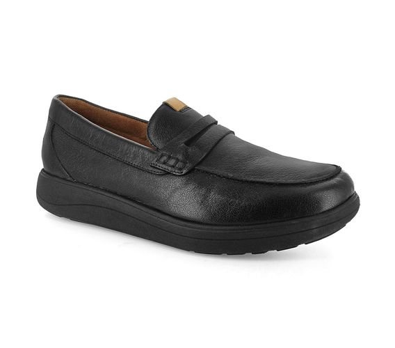 Strive Men\'s Classic Loafer with Arch Support - Portland - Black - Angle