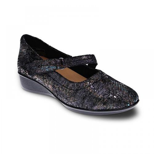 Revere Bonn Women's Mary-Jane Shoe - Black Python