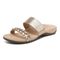 Vionic Jeanne Womens Slide Sandals - Gold - Left angle