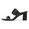 Vionic Brookell Women's Heeled Slide Sandals - Black Leather - Left Side