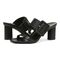 Vionic Brookell Women's Heeled Slide Sandals - Black Leather - pair left angle