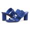 Vionic Brookell Womens Slide Sandals - Classic Blue - pair left angle