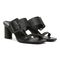 Vionic Brookell Women's Heeled Slide Sandals - Black Leather - Pair