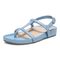 Vionic Adley Womens Quarter/Ankle/T-Strap Sandals - Blue Shadow - Left angle