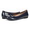 Vionic Amorie Women's Orthotic Supportive Ballet Flat - Free Shipping - Navy Patent - pair left angle