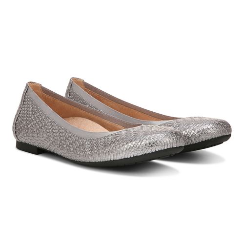 Vionic Anita Womens Ballerina/Skimmer Flat - Silver - Pair