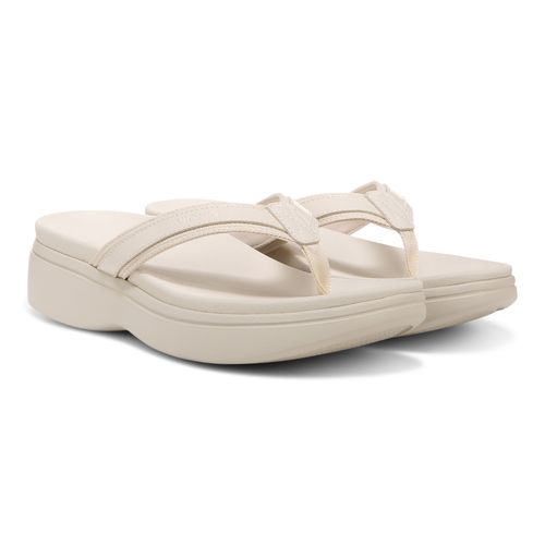 Vionic High Tide Ii Womens Thong Wedge - Cream - Pair