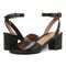 Vionic Isadora Womens Quarter/Ankle/T-Strap Sandals - Black - pair left angle