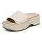 Vionic Trista Women's Slide Wedge Sandal with Arch Support - Cream - Left angle