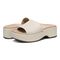 Vionic Trista Women's Slide Wedge Sandal with Arch Support - Cream - pair left angle