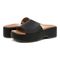 Vionic Trista Women's Slide Wedge Sandal with Arch Support - Black Leather - pair left angle