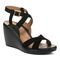 Vionic Bonita Womens Quarter/Ankle/T-Strap Wedge - Black - Angle main