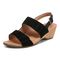 Vionic Marian Womens Wedge Sandals - Black - Left angle