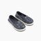 Joybees Girls' Espadrille Graphics & Metallics - True Navy Nautical Anchors - Profile