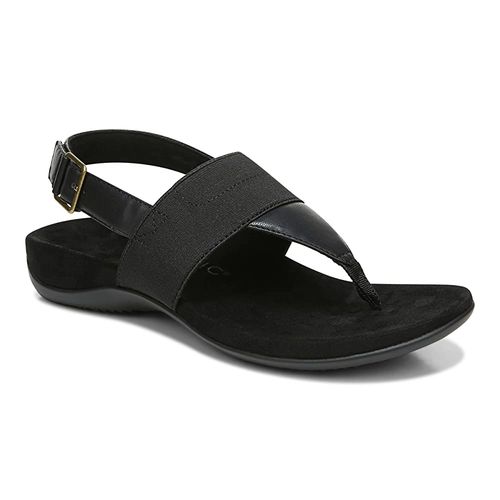 Vionic Adjustable T-Strap Sandals - Danita - Black