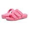 Vionic Adjustable Open-Toe Slipper with Orthotic Arch Support - Indulge Snooze - Electric Pink - pair left angle
