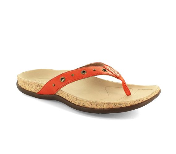 Strive Saria - Women\'s Arch Supportive Toe Post Sandal - Orange - Angle