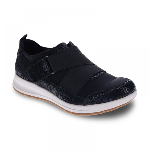 Revere Virginia Adjustable Sneaker - Women's - Black Lizard - Angle