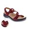 Revere Emerald 3 Strap Leather Sandals - Seasonal - Women's - Cherry Lizard - Strap Detail