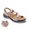 Revere Emerald 3 Strap Leather Sandals - Seasonal - Women's - Champagne - Strap Detail