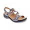 Revere Emerald 3 Strap Leather Sandals - Seasonal - Women's - Silver Safari - Angle