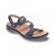 Revere Emerald 3 Strap Leather Sandals - Seasonal - Women's - Blue French - Angle