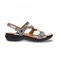 Revere Emerald 3 Strap Leather Sandals - Seasonal - Women's - Silver Safari - Side