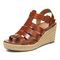Vionic Jaylah Womens Quarter/Ankle/T-Strap Wedge - Espresso Leather - Left angle