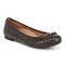 Vionic Delanie Womens Ballerina/Skimmer Flat - Chocolate Leather - Angle main