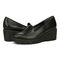 Vionic Willa Wedge Womens Slip On/Loafer/Moc Wedge - Black Leather - pair left angle