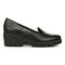 Vionic Willa Wedge Womens Slip On/Loafer/Moc Wedge - Black Leather - Right side