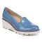 Vionic Willa Wedge Women's Slip-On Loafer Moc Wedge Shoes - Captains Blue - Angle main