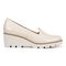 Vionic Willa Wedge Women's Slip-On Loafer Moc Wedge Shoes - Cream - Right side